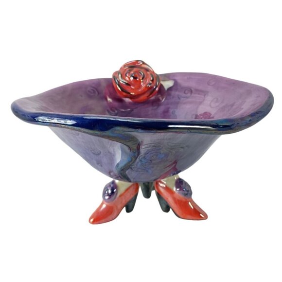 Studio Art Other - Studio Art Pottery High Heel Base Footed Bowl Vintage